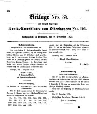 Königlich-bayerisches Kreis-Amtsblatt von Oberbayern (Münchner Intelligenzblatt) Dienstag 9. Dezember 1873