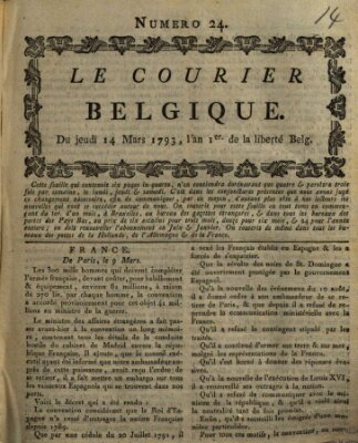 Le courier Belgique Donnerstag 14. März 1793