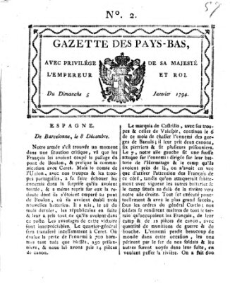 Gazette des Pays-Bas Sonntag 5. Januar 1794