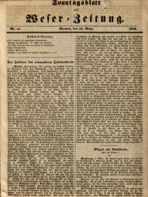 Weser-Zeitung. Sonntagsblatt zur Weser-Zeitung (Weser-Zeitung) Sonntag 16. März 1845