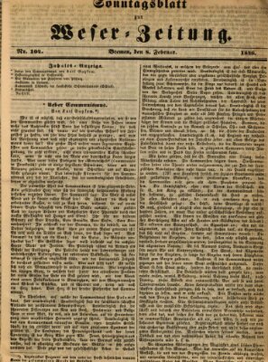 Weser-Zeitung. Sonntagsblatt zur Weser-Zeitung (Weser-Zeitung) Sonntag 8. Februar 1846