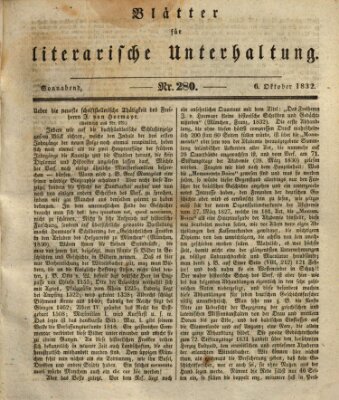 Blätter für literarische Unterhaltung Samstag 6. Oktober 1832