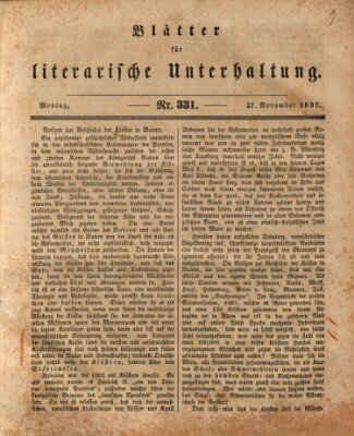 Blätter für literarische Unterhaltung Montag 27. November 1837