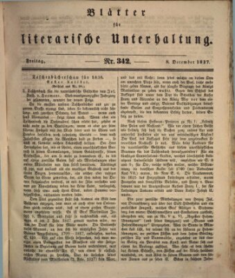 Blätter für literarische Unterhaltung Freitag 8. Dezember 1837