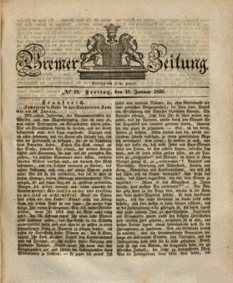 Bremer Zeitung Freitag 18. Januar 1839