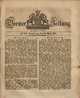 Bremer Zeitung Sonntag 28. April 1839