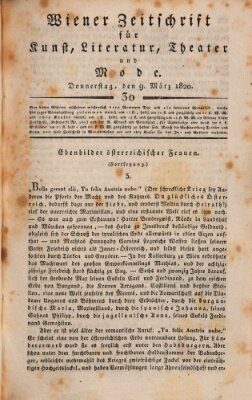 Wiener Zeitschrift für Kunst, Literatur, Theater und Mode Donnerstag 9. März 1820