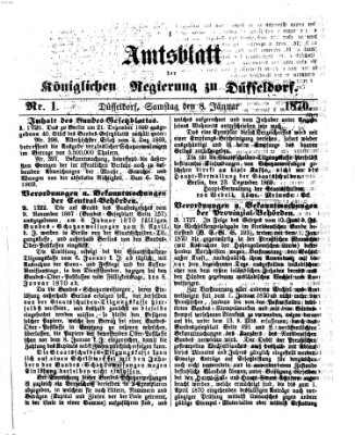 Amtsblatt für den Regierungsbezirk Düsseldorf Samstag 8. Januar 1870