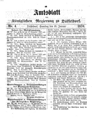 Amtsblatt für den Regierungsbezirk Düsseldorf Samstag 22. Januar 1870