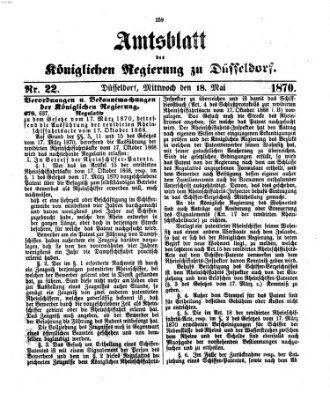 Amtsblatt für den Regierungsbezirk Düsseldorf Mittwoch 18. Mai 1870