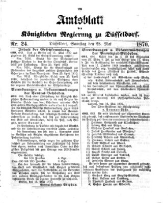 Amtsblatt für den Regierungsbezirk Düsseldorf Samstag 28. Mai 1870