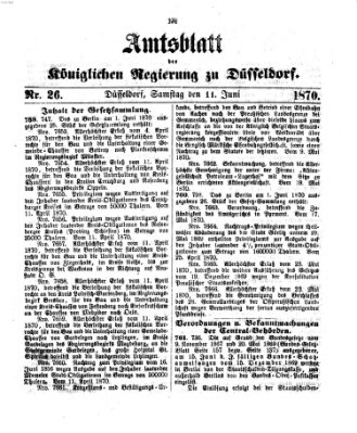 Amtsblatt für den Regierungsbezirk Düsseldorf Samstag 11. Juni 1870