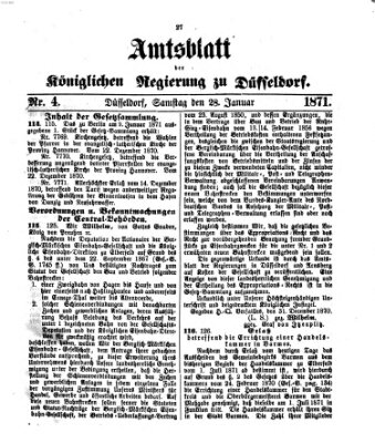 Amtsblatt für den Regierungsbezirk Düsseldorf Samstag 28. Januar 1871