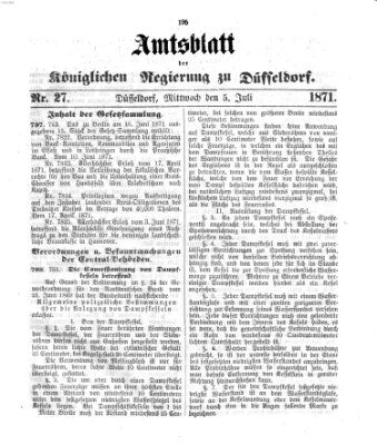 Amtsblatt für den Regierungsbezirk Düsseldorf Mittwoch 5. Juli 1871