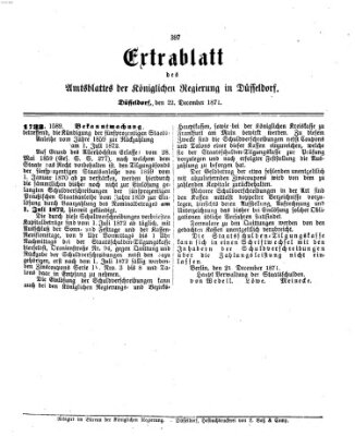 Amtsblatt für den Regierungsbezirk Düsseldorf Freitag 22. Dezember 1871