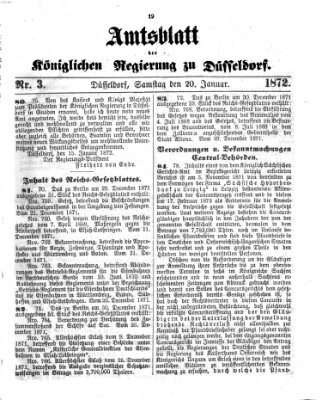 Amtsblatt für den Regierungsbezirk Düsseldorf Samstag 20. Januar 1872