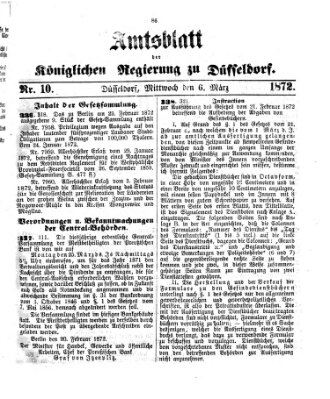 Amtsblatt für den Regierungsbezirk Düsseldorf Mittwoch 6. März 1872