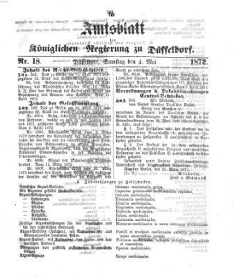 Amtsblatt für den Regierungsbezirk Düsseldorf Samstag 4. Mai 1872