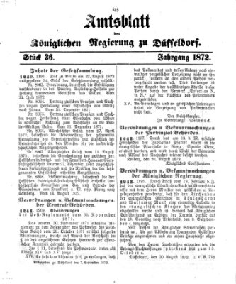 Amtsblatt für den Regierungsbezirk Düsseldorf Samstag 7. September 1872