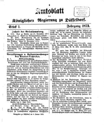 Amtsblatt für den Regierungsbezirk Düsseldorf Samstag 4. Januar 1873