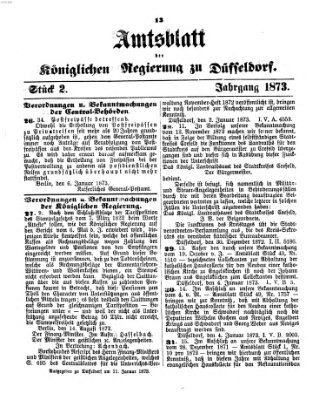 Amtsblatt für den Regierungsbezirk Düsseldorf Samstag 11. Januar 1873