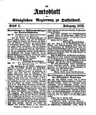 Amtsblatt für den Regierungsbezirk Düsseldorf Samstag 25. Januar 1873