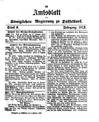 Amtsblatt für den Regierungsbezirk Düsseldorf Samstag 8. Februar 1873