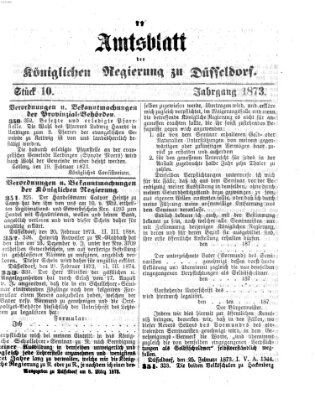 Amtsblatt für den Regierungsbezirk Düsseldorf Samstag 8. März 1873