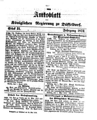 Amtsblatt für den Regierungsbezirk Düsseldorf Samstag 24. Mai 1873