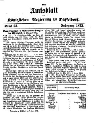 Amtsblatt für den Regierungsbezirk Düsseldorf Samstag 7. Juni 1873