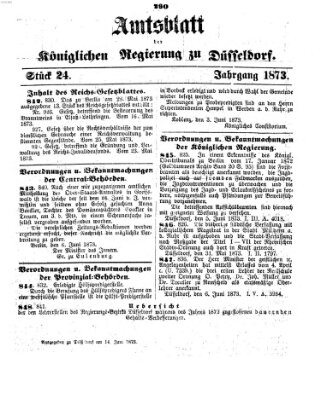 Amtsblatt für den Regierungsbezirk Düsseldorf Samstag 14. Juni 1873