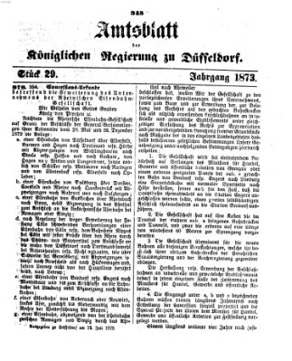 Amtsblatt für den Regierungsbezirk Düsseldorf Samstag 12. Juli 1873