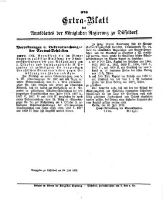 Amtsblatt für den Regierungsbezirk Düsseldorf Dienstag 29. Juli 1873