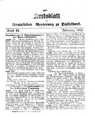 Amtsblatt für den Regierungsbezirk Düsseldorf Dienstag 12. August 1873