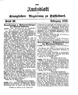 Amtsblatt für den Regierungsbezirk Düsseldorf Samstag 23. August 1873