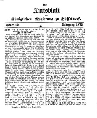 Amtsblatt für den Regierungsbezirk Düsseldorf Samstag 4. Oktober 1873