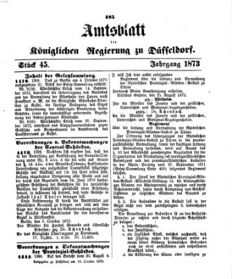 Amtsblatt für den Regierungsbezirk Düsseldorf Samstag 18. Oktober 1873