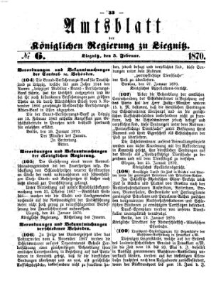 Amts-Blatt der Preußischen Regierung zu Liegnitz Samstag 5. Februar 1870