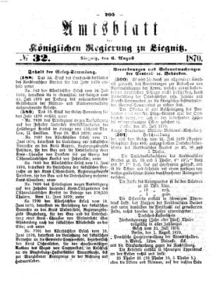 Amts-Blatt der Preußischen Regierung zu Liegnitz Samstag 6. August 1870