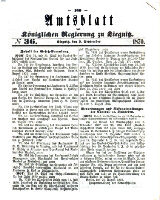 Amts-Blatt der Preußischen Regierung zu Liegnitz Samstag 3. September 1870