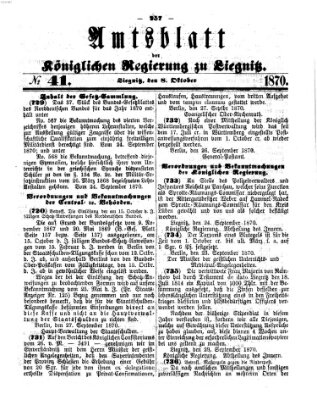 Amts-Blatt der Preußischen Regierung zu Liegnitz Samstag 8. Oktober 1870