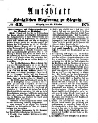 Amts-Blatt der Preußischen Regierung zu Liegnitz Samstag 22. Oktober 1870