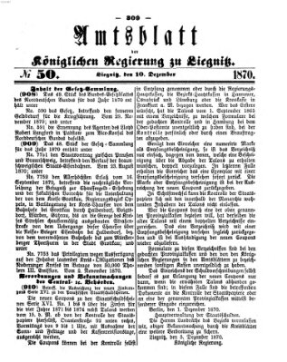 Amts-Blatt der Preußischen Regierung zu Liegnitz Samstag 10. Dezember 1870