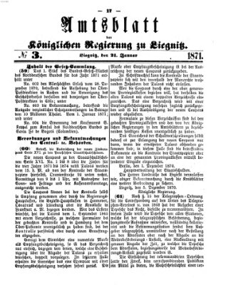 Amts-Blatt der Preußischen Regierung zu Liegnitz Samstag 21. Januar 1871