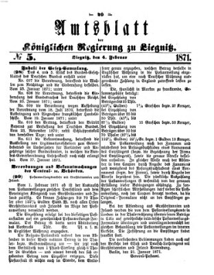 Amts-Blatt der Preußischen Regierung zu Liegnitz Samstag 4. Februar 1871