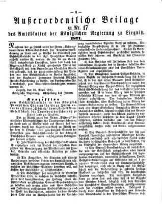 Amts-Blatt der Preußischen Regierung zu Liegnitz Samstag 29. April 1871