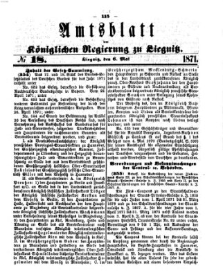 Amts-Blatt der Preußischen Regierung zu Liegnitz Samstag 6. Mai 1871