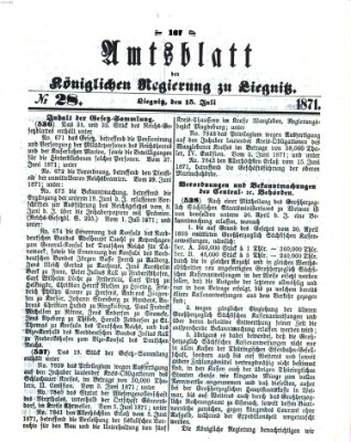 Amts-Blatt der Preußischen Regierung zu Liegnitz Samstag 15. Juli 1871