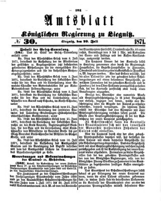 Amts-Blatt der Preußischen Regierung zu Liegnitz Samstag 29. Juli 1871