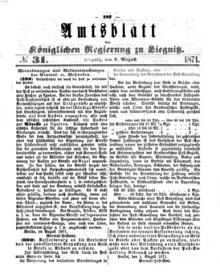 Amts-Blatt der Preußischen Regierung zu Liegnitz Samstag 5. August 1871